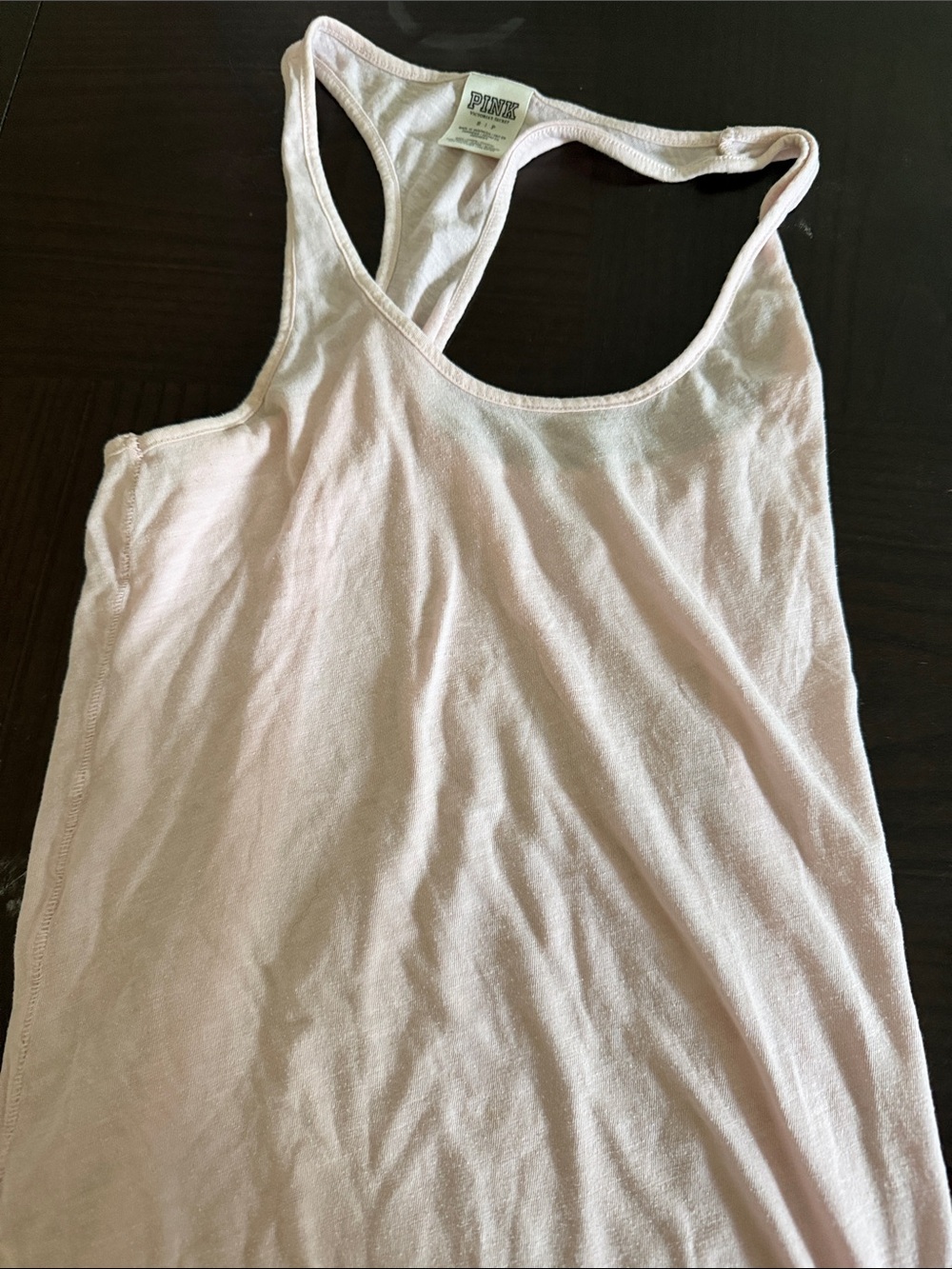 PINK Racerback Tank Top in Pale Pink